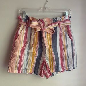 High waisted striped shorts